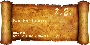 Kardos Ervin névjegykártya